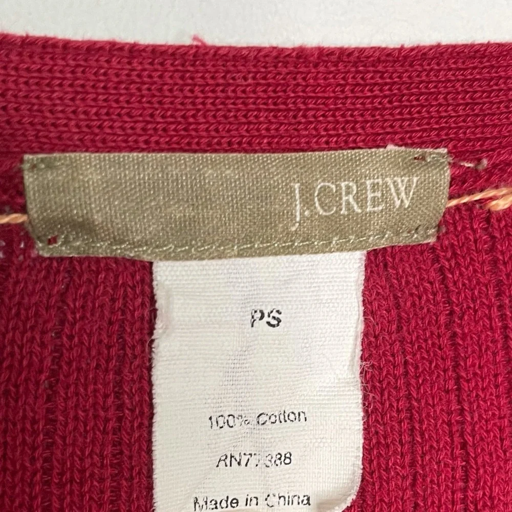 J. Crew | Vintage Red Embroidered Cardigan Sweater